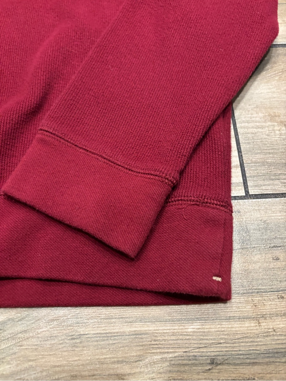 Banana Republic Waffle Knit Crewneck Sweater Maroon Burgundy Thermal Mens L - Picture 3 of 6